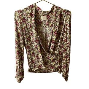 Sezane Abelia Floral Wrap Blouse Size 6